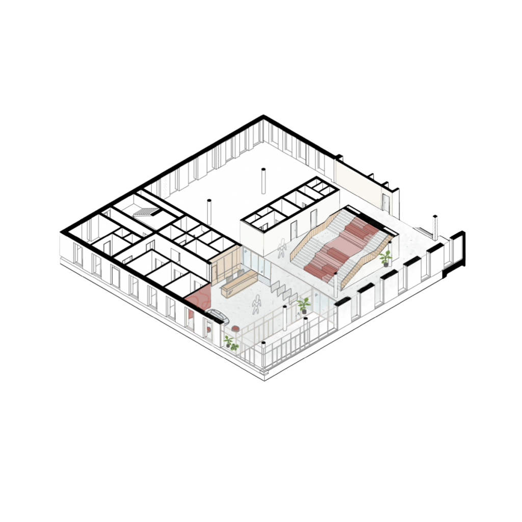 Axonometria - lobby